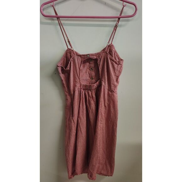 Pink Cattelac Red and White Plaid Medium Dress - Picture 2 of 6